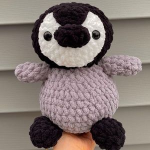 crocheted penguin